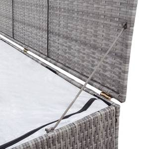 Garten-Aufbewahrungsbox Grau - Metall - Polyrattan - 150 x 60 x 150 cm