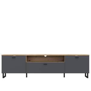 Wohnzimmer Leone 33 (3-teilig) LED Grau - Holzwerkstoff - 215 x 141 x 42 cm