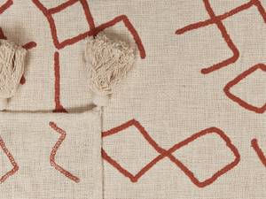 Couverture BHIWANI Beige - Rouge - Fibres naturelles - 130 x 1 x 180 cm