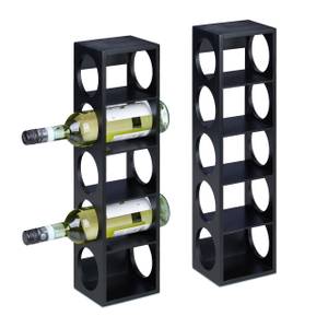 Étagère à vin en bambou lot de 2 noir Noir - Bambou - 14 x 53 x 12 cm