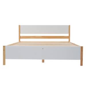 Lit en bois massif Océanus Ⅰ Blanc - Bois manufacturé - Métal - Bois massif - Bois/Imitation - 147 x 82 x 207 cm