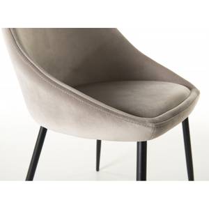 Satz von 2 Stühlen Samt in Chamois Beige Grau - Textil - 51 x 78 x 53 cm