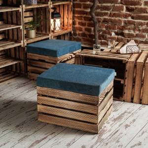 Sitzhocker mit Stauraum FLAME  2er Set Blau