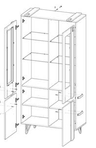 Wohnwand MILENIUM Braun - Holzwerkstoff - 260 x 187 x 41 cm