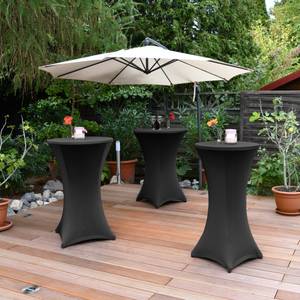 2er Set  Stella Stehtischhusse Stretch Schwarz - Breite: 80 cm