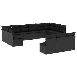 Gartensitzgruppe K333(13-tlg) Schwarz - Massivholz - 69 x 62 x 55 cm