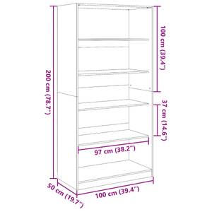 Kleiderschrank 298537-7 Hellgrau - Breite: 100 cm