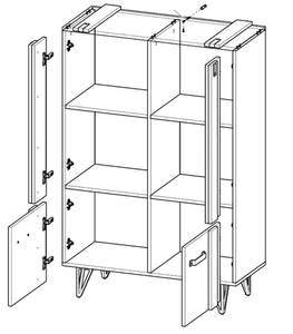 Highboard MILENIUM Braun - Holzwerkstoff - 90 x 137 x 41 cm