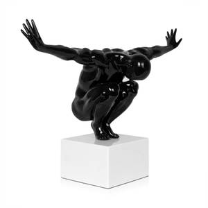 Harz-Skulptur Kleine Balance Schwarz - 44 x 32 x 21 cm