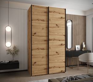 Armoire Lux 1 Noir - Imitation chêne - Largeur : 130 cm