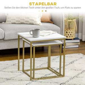 Couchtisch  839-590V00WT Weiß - Holzwerkstoff - 45 x 50 x 45 cm