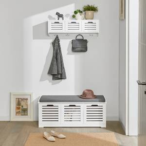 Banc de Rangement à Chaussures FSR23-W Blanc - 105 x 35 cm