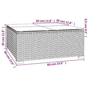 Garten-Lounge-Set (12-teilig) 3013634-14 Braun - Weiß - Metall - Polyrattan - 60 x 30 x 60 cm