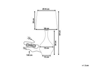 Lampe de table SALLA Doré - Blanc - Céramique - 38 x 64 x 38 cm