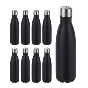 Lot de 9 gourdes inox bouteille eau noir Noir - Argenté