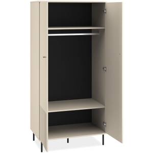 Kleiderschrank DROMA Weiß - Holzwerkstoff - Kunststoff - 92 x 190 x 53 cm