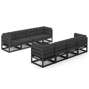 Garten-Lounge-Set (9-teilig) 3009890-2 Anthrazit - Schwarz