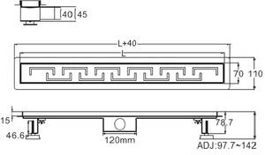 Aica Duschrinne Duschabfluss 70cm Tiefe: 70 cm