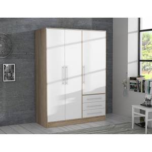 Armoire dressing blanc 3 portes - FARO Blanc - Bois manufacturé - 145 x 200 x 60 cm