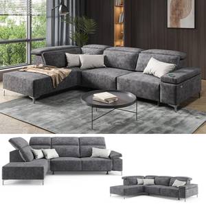 Sofa L Form James 38770 Grau - Holzwerkstoff - 218 x 86 x 301 cm