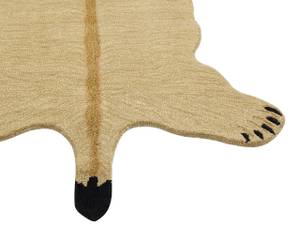 Teppich SARABI Beige - Schwarz - Echtfell - 100 x 1 x 160 cm