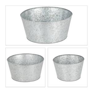 Zinkwanne 3er Set Silber - Metall - 33 x 15 x 33 cm
