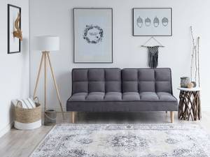 3-Sitzer Sofa SILJAN Dunkelgrau - Grau - Eiche Hell