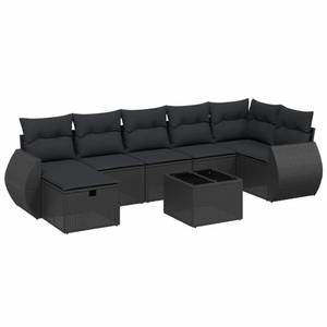 Gartensitzgruppe K2422(8-tlg) Schwarz - Massivholz - 69 x 62 x 62 cm