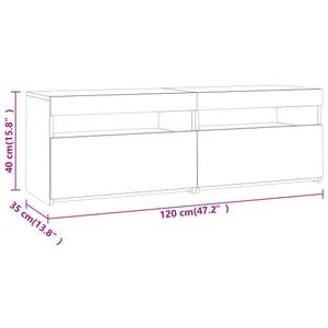 Meuble tv 3008756_3 Imitation chêne fumé - Profondeur : 120 cm