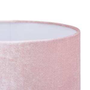 Tischlampe Kristall und Samt in Rosa Pink - Silber - Glas - Metall - Textil - 26 x 47 x 26 cm