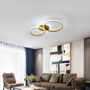LED-Deckenleuchte Kreis AN Gold - Metall - Kunststoff - 30 x 9 x 52 cm