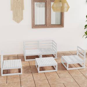 Salon de jardin Blanc - Bois massif - Bois/Imitation - 70 x 30 x 70 cm