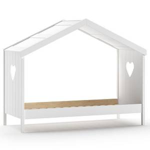 Lit de maison Amori Pin / MDF - Blanc - 90 x 200 cm