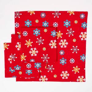 Stoffserviette mit Schneeflocken-Muster Rot - Textil - 45 x 1 x 45 cm