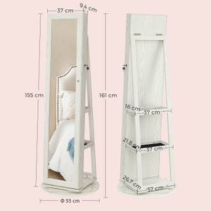 Schmuckschrank Dakar Weiß - Holzwerkstoff - 54 x 161 x 54 cm