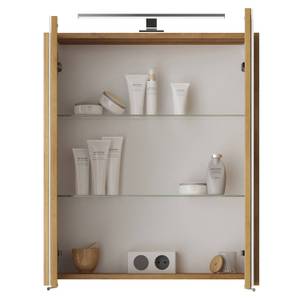 Waschplatz Set in Eiche 60cm mit Becken Braun - Holzwerkstoff - 60 x 200 x 45 cm