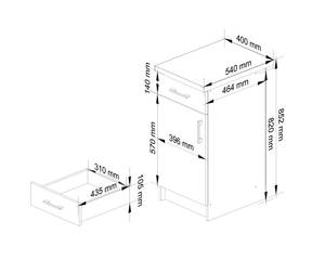 Küchenschrank LIMA 40 1T 1S Braun - Weiß - Holzwerkstoff - 40 x 82 x 45 cm