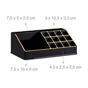 2x Organiseurs make up tiroirs noir doré Noir - Doré
