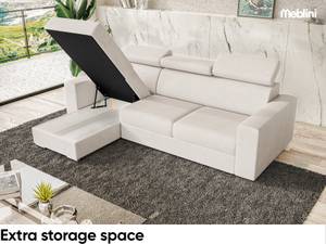 Ecksofa Voss L-Form Links Beige - Ecke davorstehend links - Longchair davorstehend links - Ottomane davorstehend links - Schlaffunktion davorstehend rechts