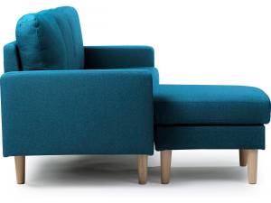 Umkehrbares Ecksofa aus blauem Stoff "Ga Blau - 75 x 84 x 194 cm