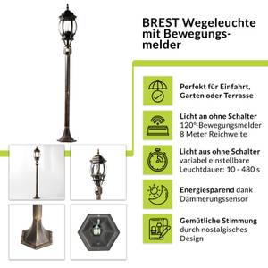 Stehleuchte BREST Kupfer - Graumetallic - Höhe: 123 cm