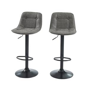 Lot de 2 tabourets de bar TOM Gris