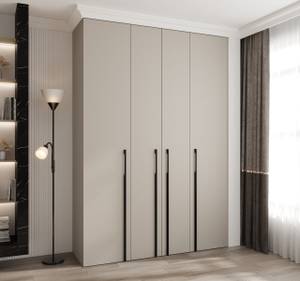 Drehtürenschrank Como 3 Beige - Schwarz - 170 x 40 cm