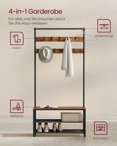 Garderobe Warsaw Braun - Holzwerkstoff - 84 x 180 x 33 cm