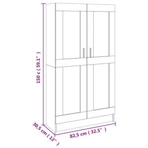 Bücherschrank 3004116-2 Steingrau - Höhe: 150 cm