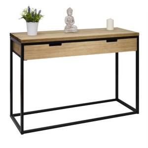 Console avec tiroir Icub 35x100cm Noir Noir - Bois massif - Bois/Imitation - 100 x 82 x 40 cm