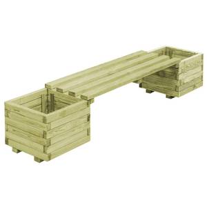 Banc à jardinière 44949 Vert - Bois massif - Bois/Imitation - 196 x 36 x 196 cm