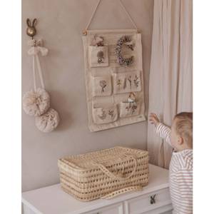 Kinder Wandorganizer FLORA Beige - Naturfaser - Textil - 40 x 55 x 55 cm