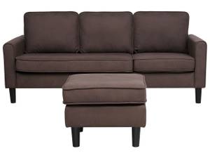 Sofa mit Ottomane AVESTA 2-tlg Braun