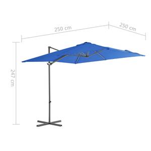 Parasol en porte-à-faux Bleu - 250 x 247 x 250 cm